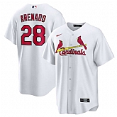 Cardinals 28 Nolan Arenado White Nike Cool Base Jersey Dzhi,baseball caps,new era cap wholesale,wholesale hats